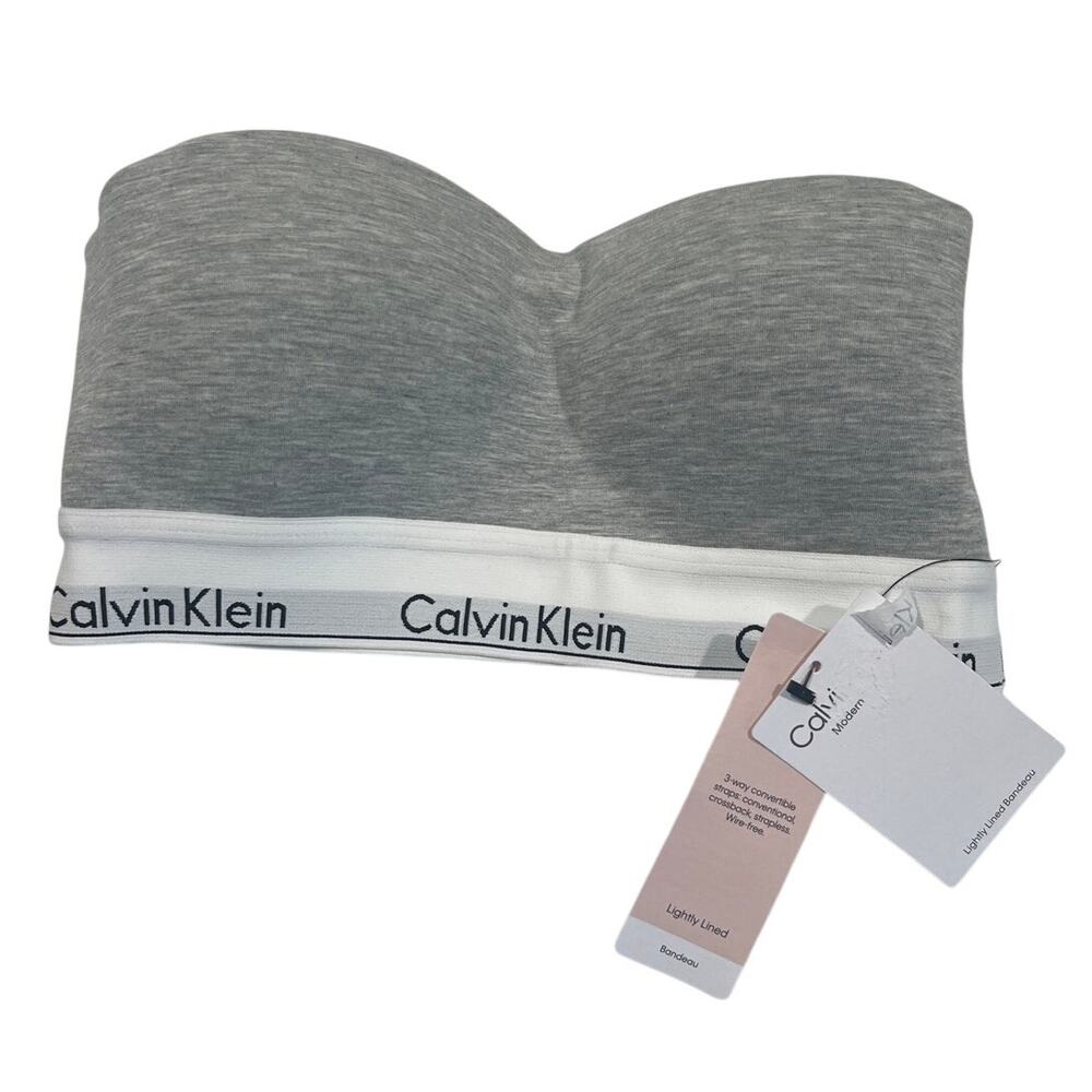 Calvin Klein Heather Gray Sculpted Strapless T-Shirt Bra Women's Size S Comfort